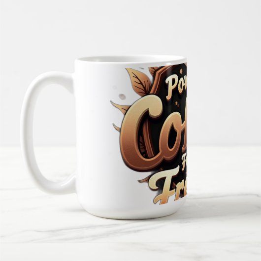 Powered by coffee Fueled by Freedom Koffiemok (Links)