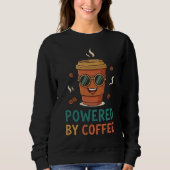 Powered by Coffee Funny Coffee Lover T-Shirt (Voorkant)