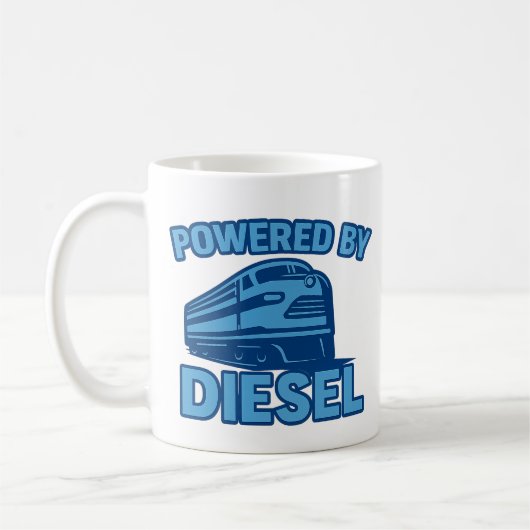 Powered By Diesel Retro Train Design Koffiemok (Links)