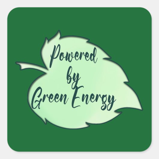 Powered by Green Energy St Patrick’s Autocolante Vierkante Sticker (Voorkant)