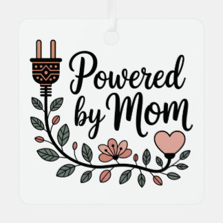 Powered By Mom Metalen Ornament