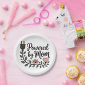 Powered By Mom Papieren Bordje (Feest)