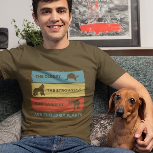 Powered by Plante Vegan Vegetarian Retro T-Shirt