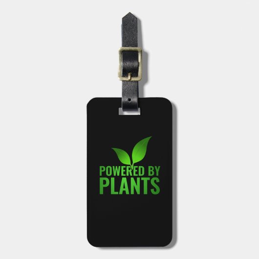 Powered by Planten - Vegan Workout Bagagelabel (Voorkant verticaal)