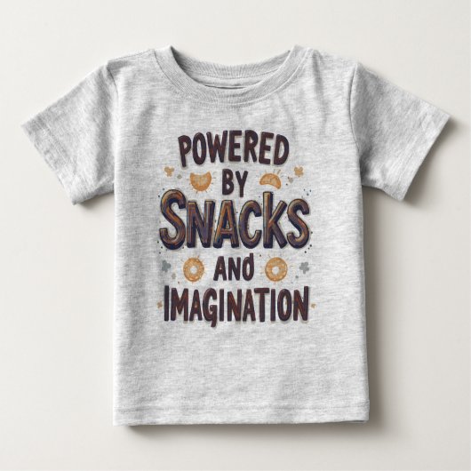 Powered by Snacks Imagination Funny Food Quote Typ (Voorkant)