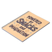 Powered by Snacks Imagination Funny Food Quote Typ Notitieboek (Linkerzijde)
