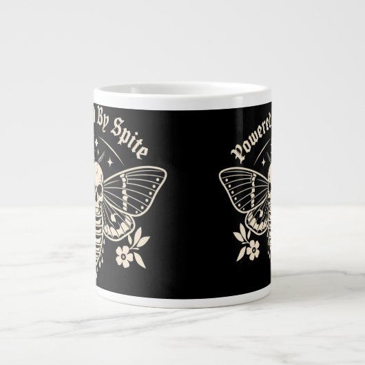 " Powered By Spite " Coffee Mug Extra Grote Beker (Voorkant)