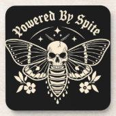 "Powered By Spite"  Drink Coaster Bier Onderzetter (Voorkant)