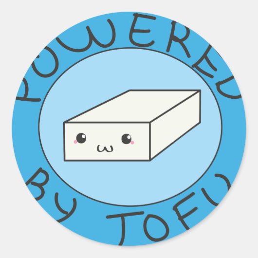powered by tofu ronde sticker (Voorkant)
