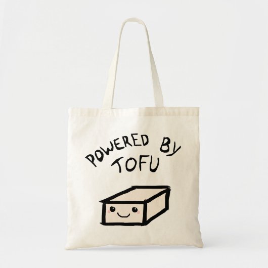 Powered by tofu tote bag (Voorkant)