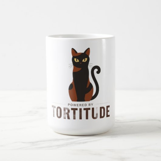Powered by Tortitude Funny Cat Graphic Koffiemok (Center)