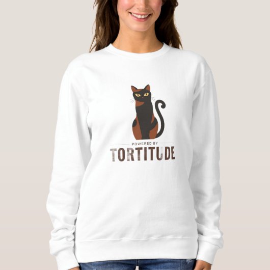 Powered by Tortitude Funny Cat Graphic Trui (Voorkant)