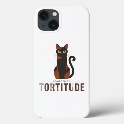 Powered by Tortitude Funny Cat Phone Case (Achterkant)