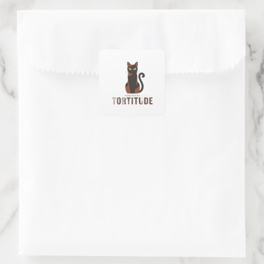 Powered by Tortitude Funny Cat Sticker (Sac)