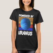 Powered By URANUS Retro Solar System Planet Design T-shirt (Voorkant)