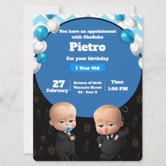 Powerful Chefinho Invitation - Party Birthday Kaart