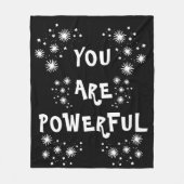 "POWERFUL"-schijfje Fleece Deken (Voorkant)