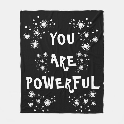 "POWERFUL"-schijfje Fleece Deken (Voorkant)