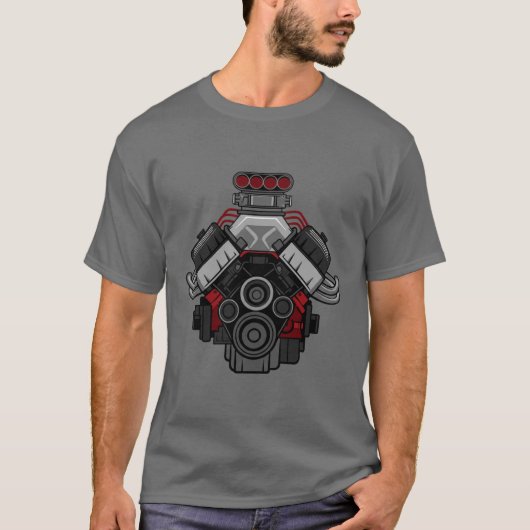Powerful V8 Engine T-shirt (Voorkant)