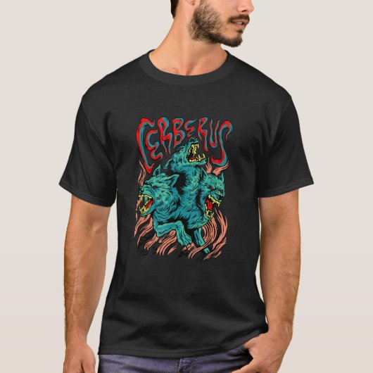 Powerful Zerberus Cerberus Three Headed Helldog An T-shirt (Voorkant)
