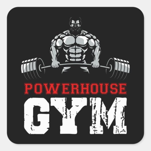 Powerhouse Gym Vierkante Sticker (Voorkant)