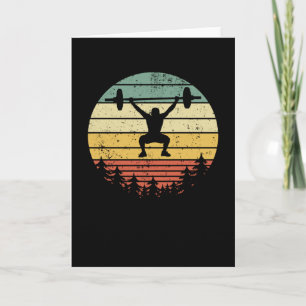 Powerlift Bodybuilding Gift Retro Sunset Kaart
