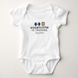 Powerlifter Baby Gewichtheffer in training Heffen Romper