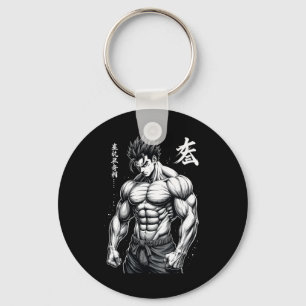 Powerlifter Japanse anime stijl Muscle Bodybuilde Sleutelhanger