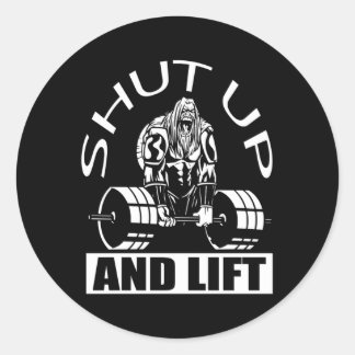 Powerlifter Zwijgen En Lift Powerlifting Ronde Sticker
