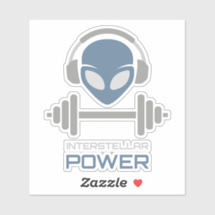Powerlifting Alien Gym Workout Sticker