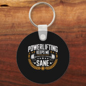 Powerlifting houdt me gezond Pun Gym Powerlifter Sleutelhanger (Voorkant)