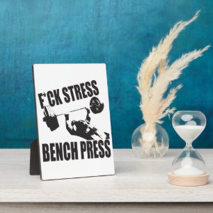 Powerlifting Motivatie - F*CK Stress, Bench Press Fotoplaat