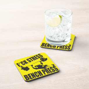 Powerlifting Motivatie - F*CK Stress, Bench Press Onderzetter