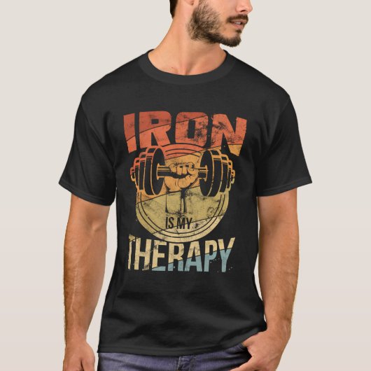 Powerlifting Strongman Iron is mijn therapie T-shirt (Voorkant)
