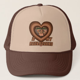 PowerPuff Dingus Bruin Hart - VRIENDIN Trucker Pet
