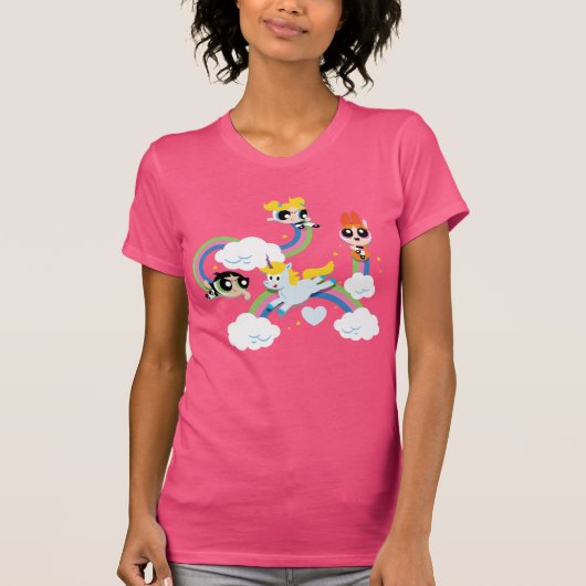 Powerpuff Girls & Donny Rainbow Pattern T-shirt (Voorkant)