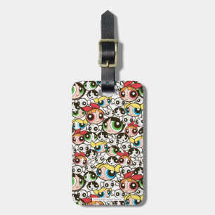 Powerpuff Girls Face Pattern Bagagelabel