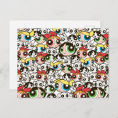 Powerpuff Girls Face Pattern Uitnodiging Briefkaart (Voorkant / Achterkant)