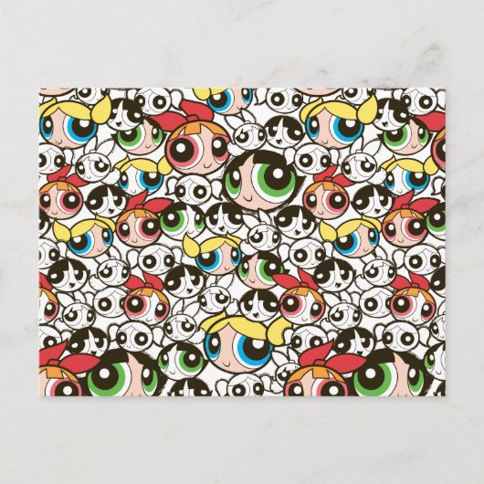 Powerpuff Girls Face Pattern Uitnodiging Briefkaart (Voorkant)