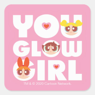 Powerpuff Girls: Glow Girl Vierkante Sticker