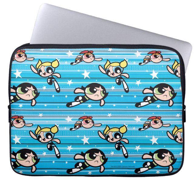 Powerpuff Girls Star Pattern Laptop Sleeve (Voorkant)