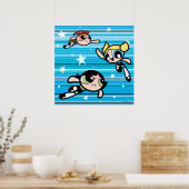 Powerpuff Girls Star Pattern Poster (Keuken)