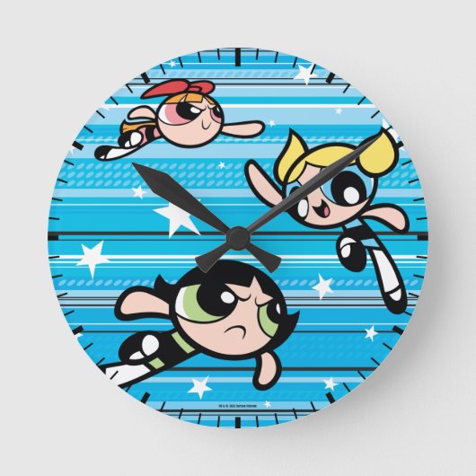 Powerpuff Girls Star Pattern Ronde Klok (Voorkant)