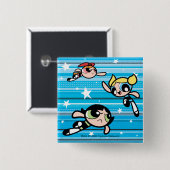 Powerpuff Girls Star Pattern Vierkante Button 5,1 Cm (Voorkant /achterkant)