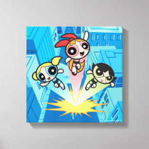 Powerpuff Girls starten in de lucht Canvas Afdruk