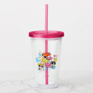 Powerpuff Girls Townsville Pattern Acryl Drinkbeker