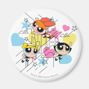 Powerpuff Girls Townsville Pattern Magneet