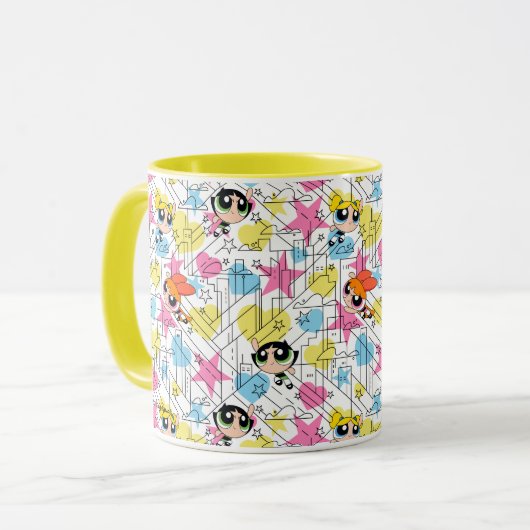 Powerpuff Girls Townsville Pattern Mok (Voorkant links)