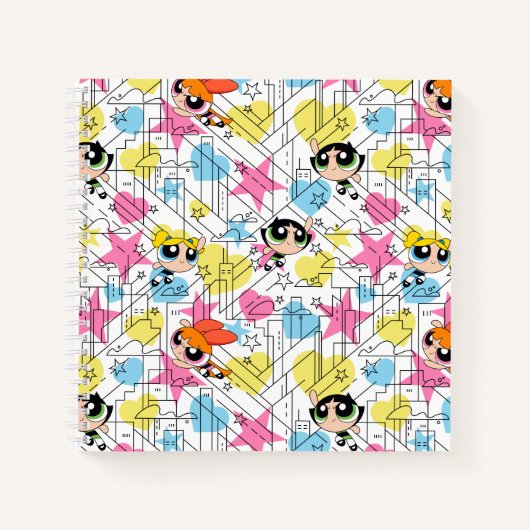Powerpuff Girls Townsville Pattern Notitieboek (Voorkant)