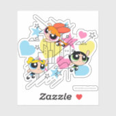Powerpuff Girls Townsville Pattern Sticker (Vel)